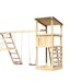 Akubi Kinderspielturm Anna mit Pultdach inkl. Kletterwand, Doppelschaukel und Klettergerüst inkl. gratis Akubi Farbystem & KuscheltierBild