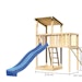 Akubi Kinderspielturm Anna mit Pultdach inkl. Anbauplattform, Wellenrutsche und Netzrampe inkl. gratis Zubehörset