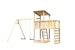 Akubi Kinderspielturm Anna mit Pultdach inkl. Doppelschaukel, Anbauplattform und KletterwandBild