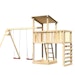 Akubi Kinderspielturm Anna mit Pultdach inkl. Doppelschaukel, Anbauplattform und KletterwandBild