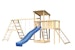 Akubi Kinderspielturm Anna mit Pultdach inkl. Netzrampe, Wellenrutsche, Anbauplattform, Doppelschaukel und KlettergerüstBild