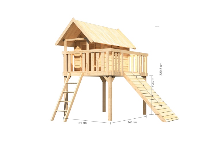 Akubi Stelzenhaus Fidel mit Satteldach inkl. Holzrampe