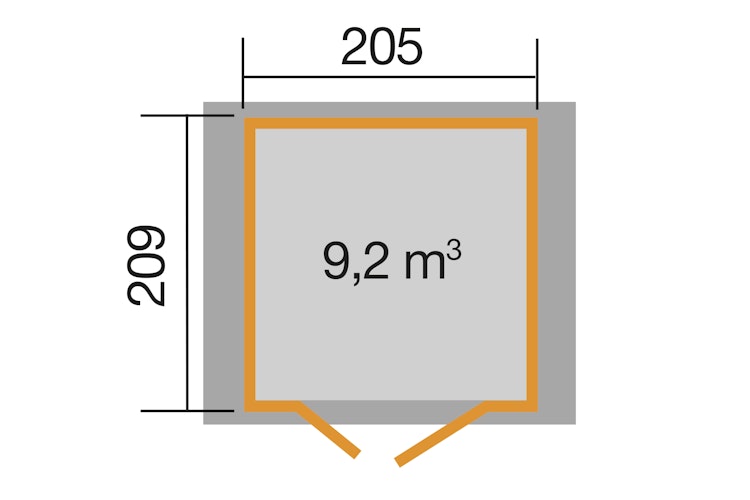 Weka Gartenhaus 224 A inkl. moderner Design-Doppeltür - 21 mm