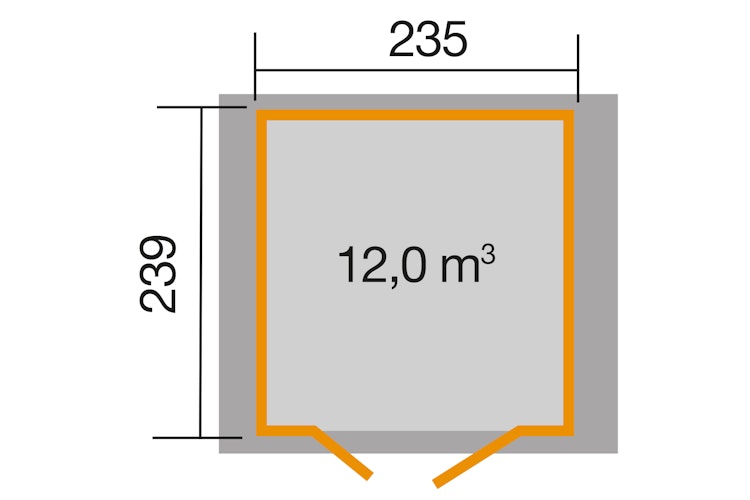 Weka Gartenhaus 224 A inkl. moderner Design-Doppeltür - 21 mm