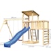 Akubi Kinderspielturm Anna mit Pultdach inkl. Doppelschaukel, Anbauplattform, Wellenrutsche und Kletterwand inkl. gratis Zubehörset