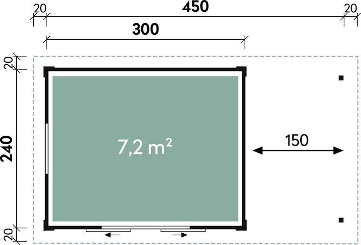 Wolff Finnhaus Gartenhaus Gerätehaus Pulti 28 ST-B mit 150 cm Seitendach A