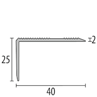 Parkettfreund -Winkelprofil PF 228 F2 edelstahloptik 1000x40 mm - 0 - 22 mm Aluminium eloxiert gerillt