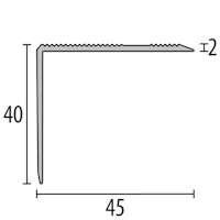 Parkettfreund -Winkelprofil PF 229 F9 sand 1000x45 mm - 0 - 37 mm Aluminium eloxiert gerillt