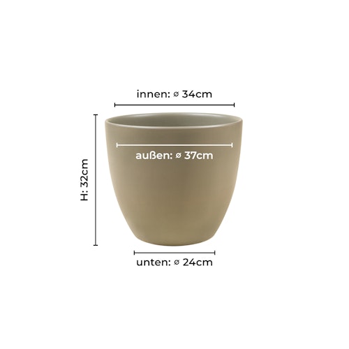 Wikholm form Design Pflanzgefäß / Blumentopf Terrakotta grün ⌀ 37 x H 32 cm