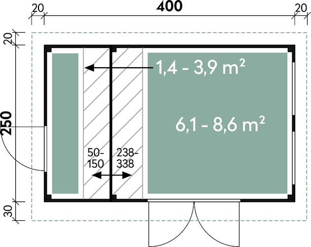 Wolff Finnhaus Gartenhaus Pulti Varianta 40 2-Raum Bild