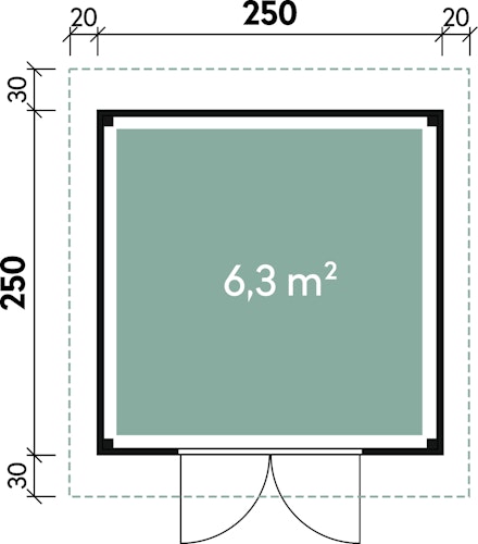 Wolff Finnhaus Gartenhaus Varianta A basic 28 mm