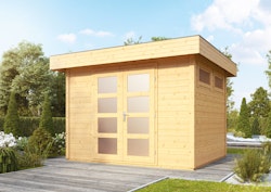 Wolff Finnhaus Gartenhaus Varianta B basic 28 mm inkl. gratis Fundamentanker/Pads