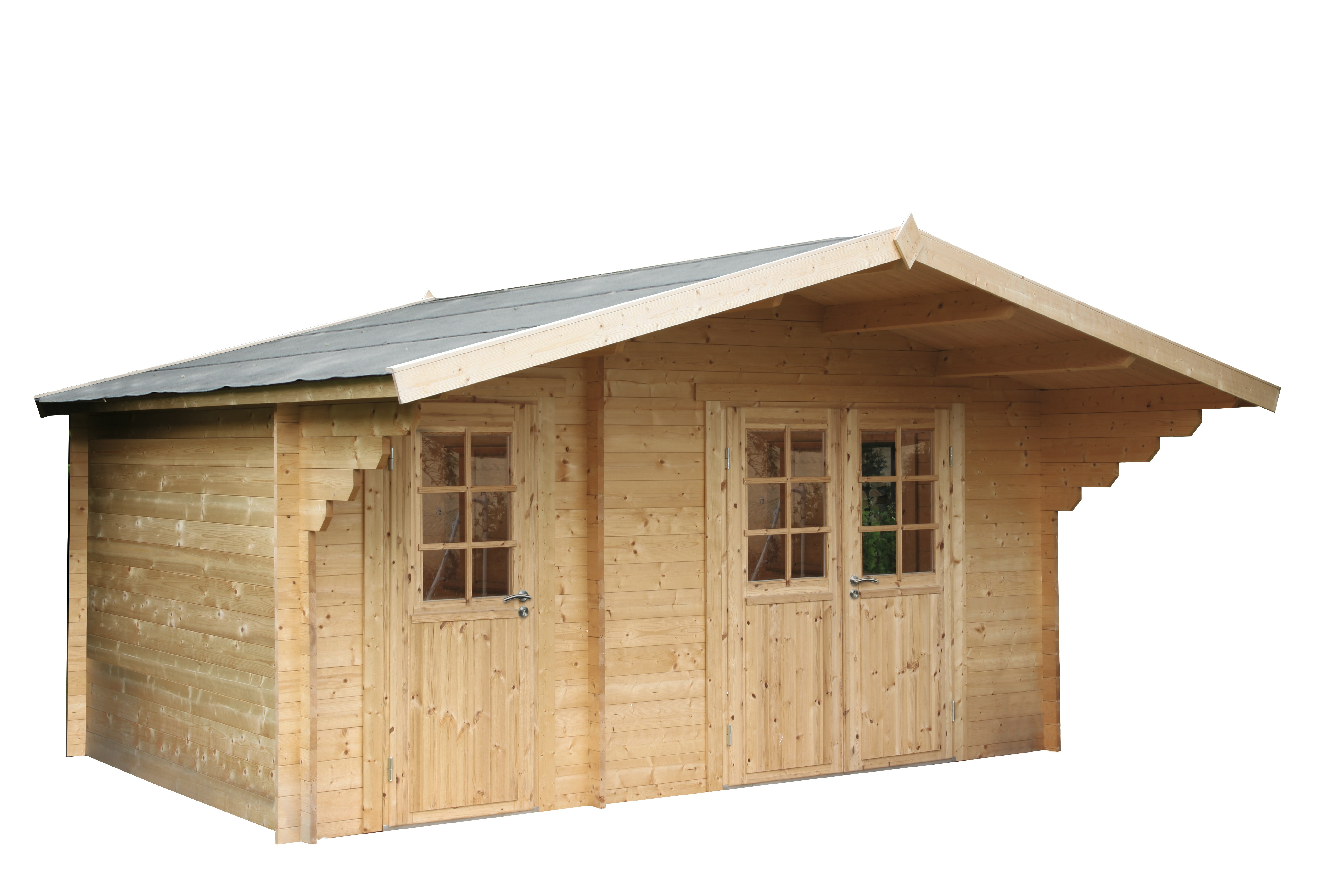 Wolff Finnhaus Gartenhaus Caro 34 Klassik XL inkl. gratis Fundamentanker/Pads
