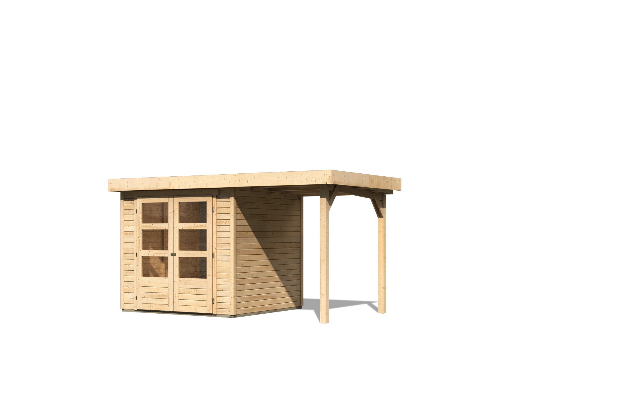 Vorschaubild Galerie Karibu Woodfeeling Gartenhaus Askola 2/3/4 mit 150 cm Schleppdach