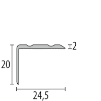 Parkettfreund -Winkelprofil PF 235 F3 poliert 1000x24,5 mm - 0 - 17 mm Aluminium poliert einfach biegbar; gerillt