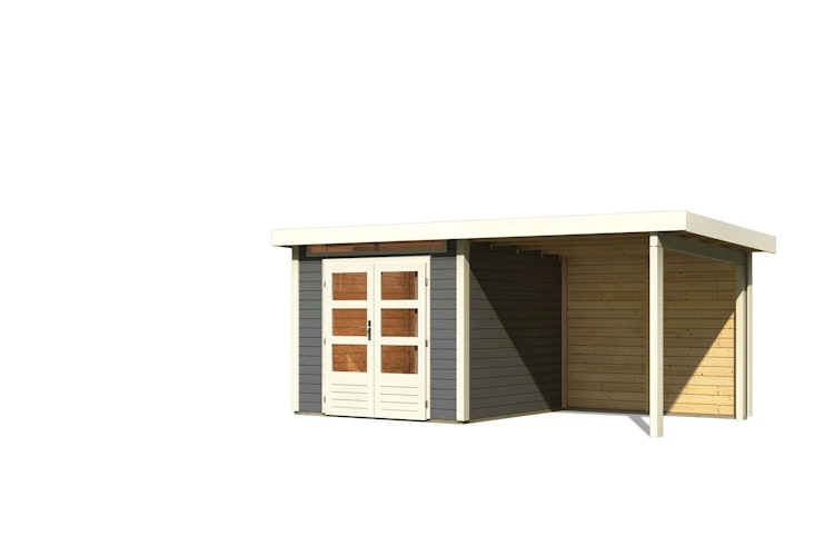 Karibu Woodfeeling Gartenhaus Kandern 1/2/3 mit 235 cm Schleppdach + Rückwand
