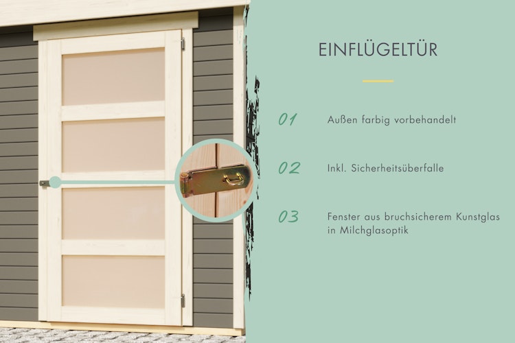 Karibu Woodfeeling Gartenhaus Mühlentrup 2 Zweiraumhaus - 19 mm inkl. gratis Innenraum-Pflegebox im Wert von 99€