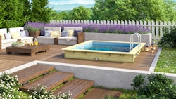 Karibu Rechteck Pool Gr. 1 - 350 x 320 cm - kesseldruckimprägniert Sparset mit Filteranlage - inkl. gratis Pool-Pflegeset