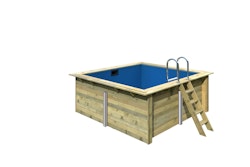 Karibu Rechteck Pool Gr. 1 - 350 x 320 cm - kesseldruckimprägniert  Grundkörper ohne Terrasse inkl. gratis Sandfilteranlage & Pool-Pflegeset (Gesamtwert 318,99 €)