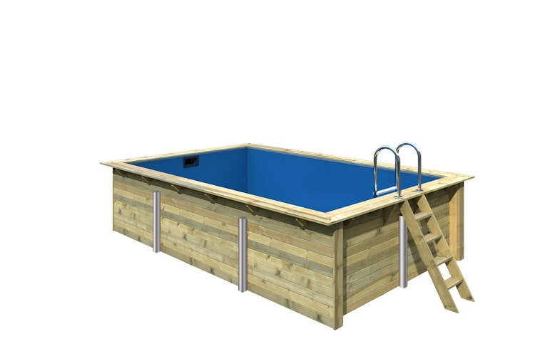 Karibu Rechteck Pool Gr. 3 - 350 x 530 cm - kesseldruckimprägniert inkl. gratis Pool-Pflegeset (Gesamtwert 69 €)