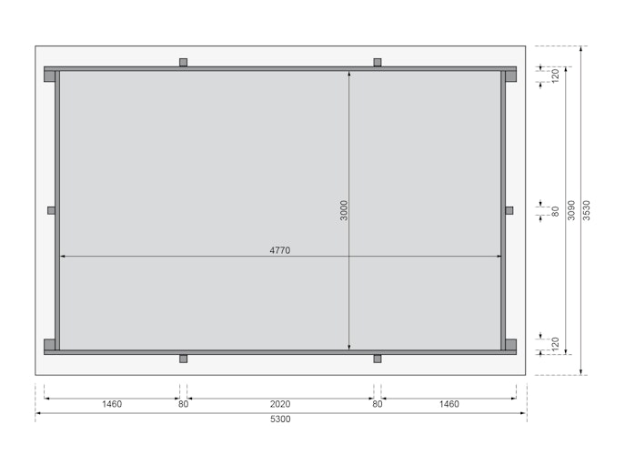 Karibu Rechteck Pool Gr. 3 - 350 x 530 cm - kesseldruckimprägniert inkl. gratis Pool-Pflegeset (Gesamtwert 69 €)