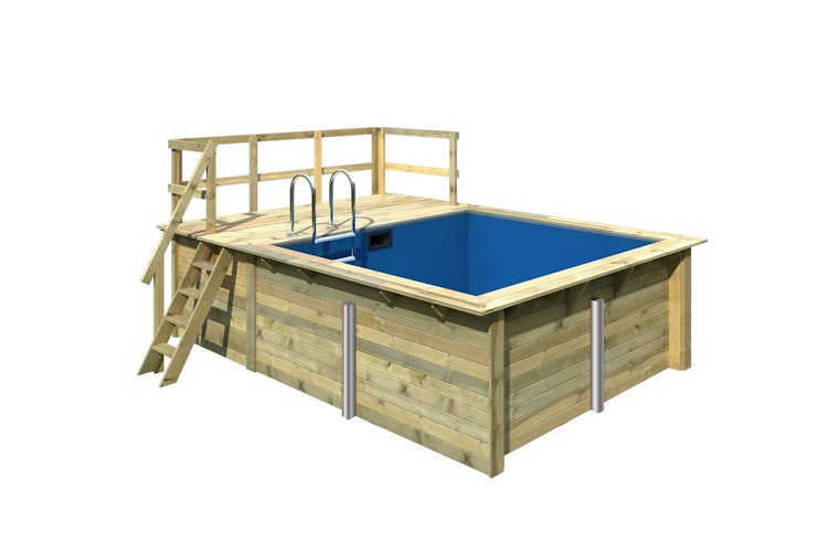 Karibu Rechteck Pool Gr. 1 - 350 x 320 cm - kesseldruckimprägniert inkl. gratis Pool-Pflegeset (Gesamtwert 69 €)