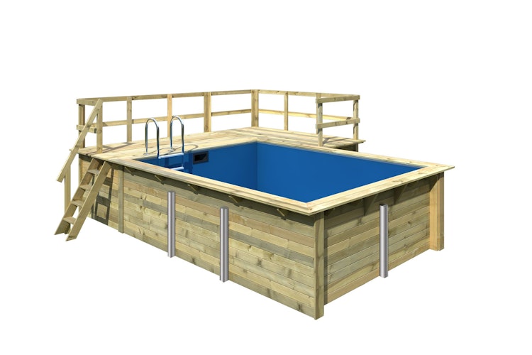 Karibu Rechteck Pool Gr. 2 - 350 x 440 cm - kesseldruckimprägniert