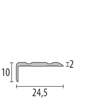 Parkettfreund -Winkelprofil PF 236 SK F3 poliert 900x24,5 mm - 0 - 7 mm Aluminium poliert einfach biegbar; gerillt