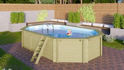 Karibu Pool Modell 4 Classic A/B/C/D 610 x 400 cm - kesseldruckimprägniert inkl. gratis Pool-Pflegeset