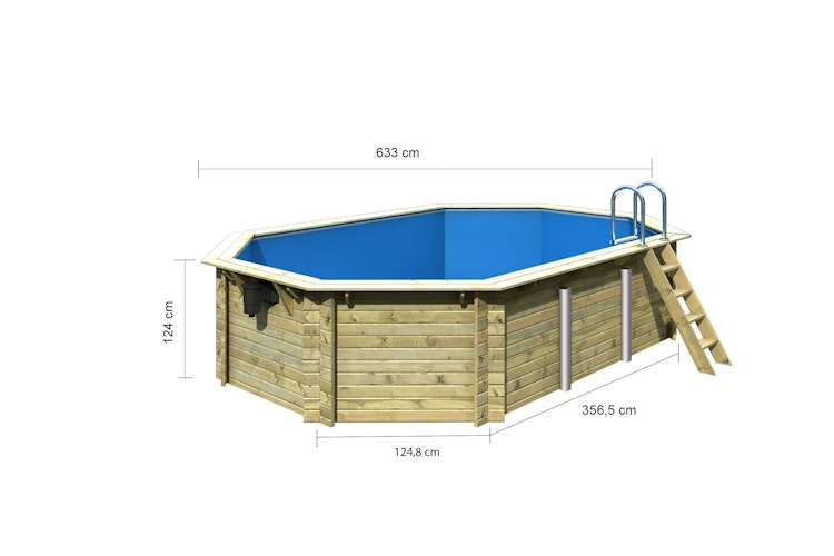 Karibu Pool Modell 4 Classic A/B/C/D 610 x 400 cm - kesseldruckimprägniert inkl. gratis Pool-Pflegeset (Gesamtwert 69 €) Bild