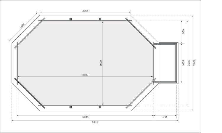 Karibu Pool Modell 4 Classic A/B/C/D 610 x 400 cm - kesseldruckimprägniert inkl. gratis Pool-Pflegeset (Gesamtwert 69 €) Bild