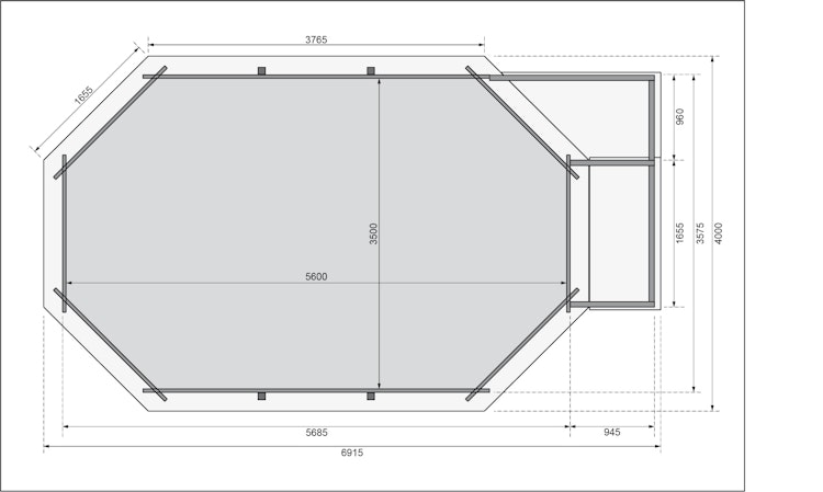 Karibu Pool Modell 4 Classic A/B/C/D 610 x 400 cm - kesseldruckimprägniert inkl. gratis Pool-Pflegeset (Gesamtwert 69 €) Bild