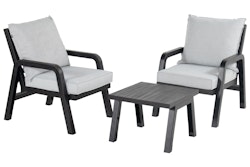 Hartman Balkon-Set IBIZA, Kunststoff Royal Grey / Kissen Olefin (100 % Polypropylen) Light Grey