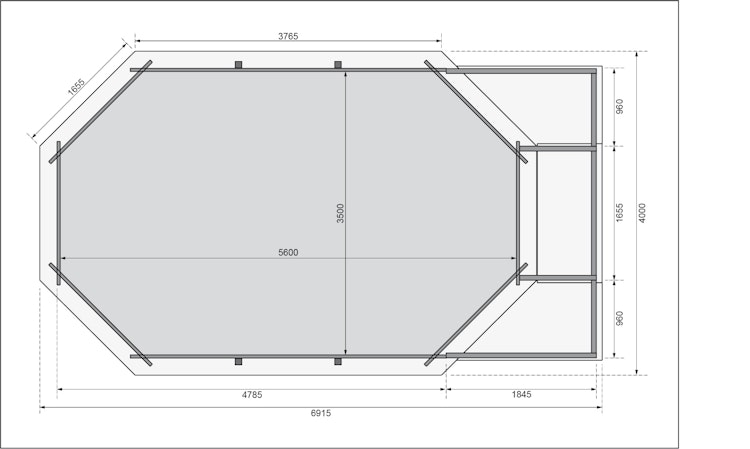 Karibu Pool Modell 4 Classic A/B/C/D 610 x 400 cm - kesseldruckimprägniert inkl. gratis Pool-Pflegeset (Gesamtwert 69 €) Bild