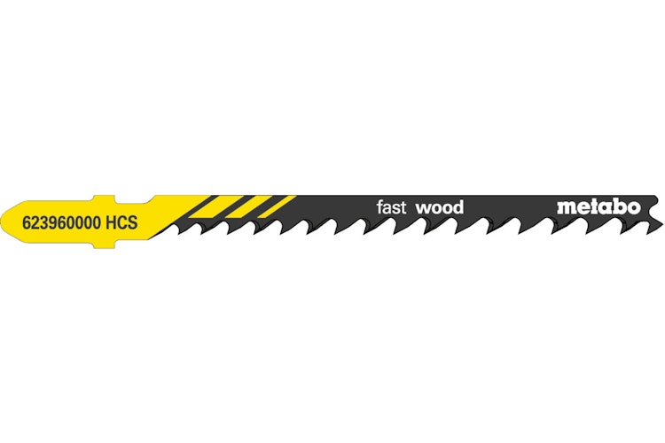 Metabo 5 Stichsägeblätter "fast wood" 74/ 4,0-5,2 mmprogressivHCSmit Eintauchspitze