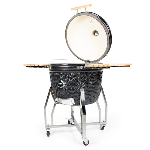 Yakiniku Kamado Keramikgrill XXLARGE Set inkl. Pro-Set + Gestell + Rollen + Seitentische