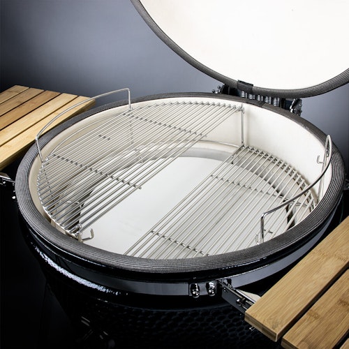 Yakiniku Kamado Keramikgrill XXLARGE Set inkl. Pro-Set + Gestell + Rollen + Seitentische