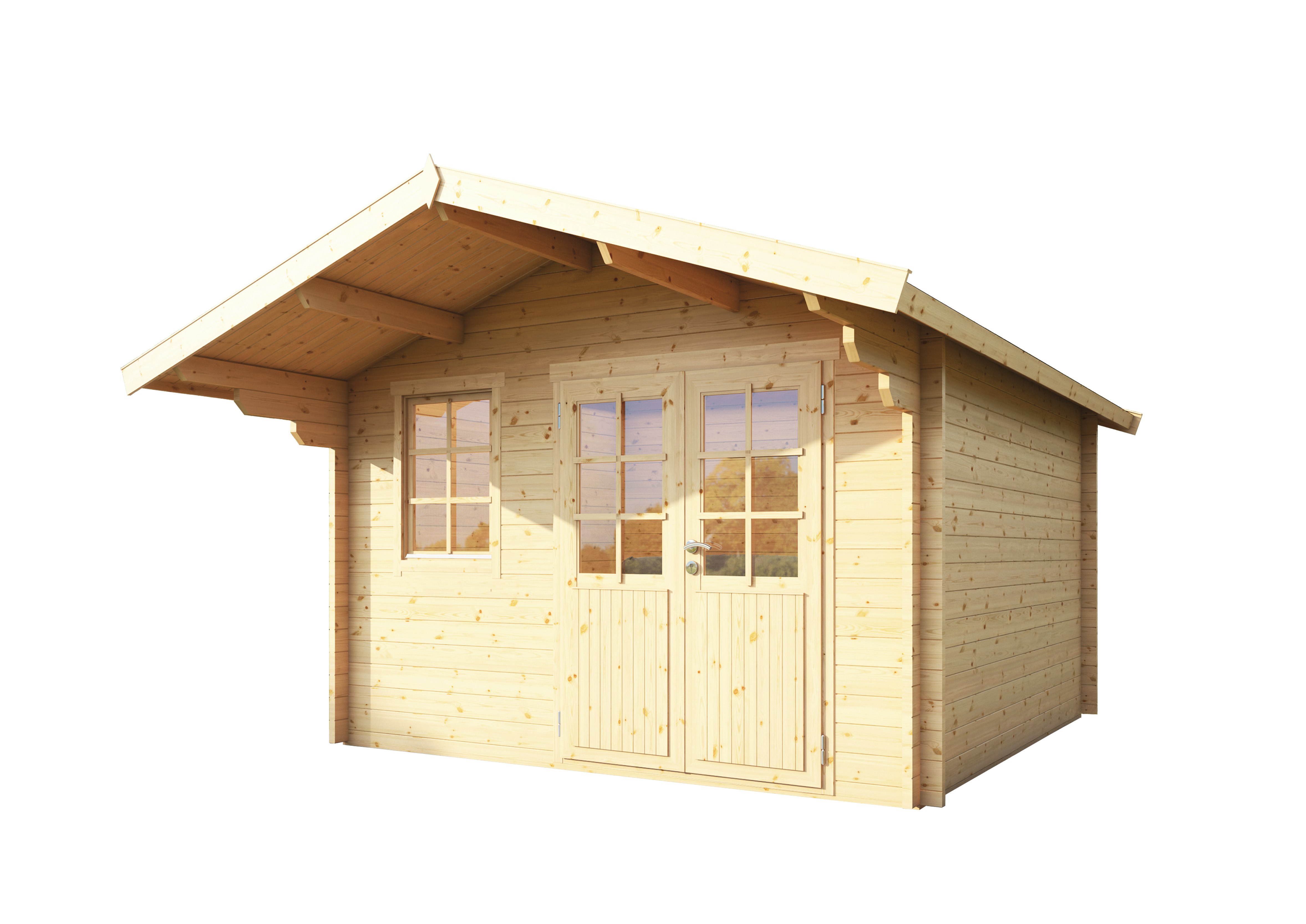 Wolff Finnhaus Blockbohlenhaus Lisa 44-A/B/C XL isolierverglast inkl. gratis Fundamentanker/Pads