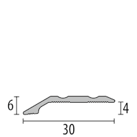 Parkettfreund -Anpassungsprofil PF 240 F2 edelstahloptik 1000x30 mm - 4 mm Aluminium eloxiert gerillt