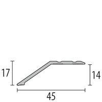 Parkettfreund -Anpassungsprofil PF 241 SK F2 edelstahloptik 900x45 mm - 14 mm Aluminium eloxiert gerillt