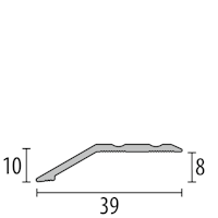 Parkettfreund -Anpassungsprofil PF 244 F2 edelstahloptik 1000x39 mm - 8 mm Aluminium eloxiert gerillt