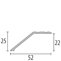 Parkettfreund -Anpassungsprofil PF 245 F2 edelstahloptik 900x52 mm - 22 mm Aluminium eloxiert gerillt