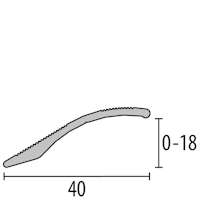 Parkettfreund -Anpassungsprofil PF 247 F2 edelstahloptik 1000x40 mm - 0 - 18 mm Aluminium eloxiert Rampe; gerillt