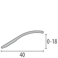 Parkettfreund -Anpassungsprofil PF 248 F2G edelstahloptik fein geschliffen 1000x40 mm - 0 - 18 mm Aluminium eloxiert fein geschliffen Rampe