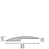 Parkettfreund -Anpassungsprofil PF 250 S F4 silber 900x35 mm - 3 mm Aluminium eloxiert Rampe; mit glatter Oberfläche