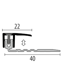 Parkettfreund Combi-Style-Abschlussprofil PF 257 F3 poliert 1000x22 mm - 6,5 - 16 mm Aluminium poliert mit glatter Oberfläche