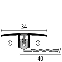 Parkettfreund Combi-Style-Übergangsprofil PF 258 F4 silber 1000x34 mm - 6,5 - 16 mm Aluminium eloxiert mit glatter Oberfläche