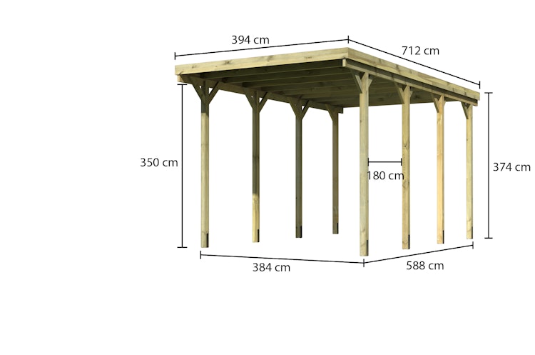 Karibu Caravan Carport - kesseldruckimprägniert Bild