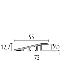 Parkettfreund PF 262 EC Rampenprofil 90° Ecken mit Verbindern; mit Dichtlippe; 90° 200x200x12,7 mm, 9,5 mm F4 silber