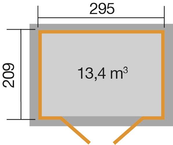 Weka Gartenhaus 264 mit Oberlichtern - 21 mm Bild